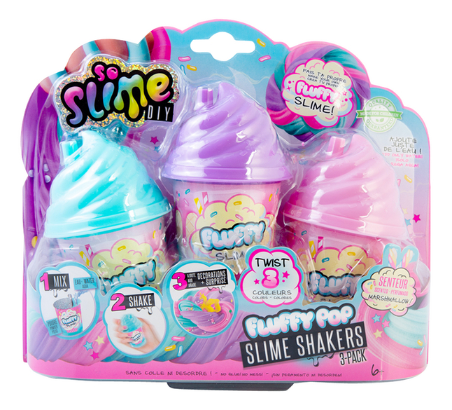 So Slime Fluffy Pop Slime Shakers - 3 pièces