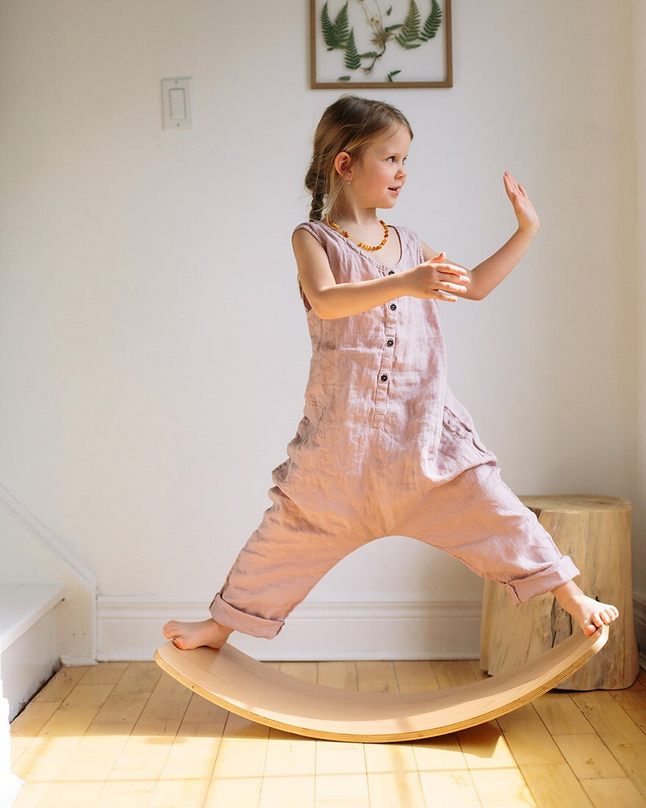 Planche d'équilibre Montessori en bois naturel