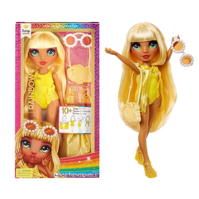 MGA Entertainment Rainbow High Swim & Style Fashion Doll Sunny Yellow