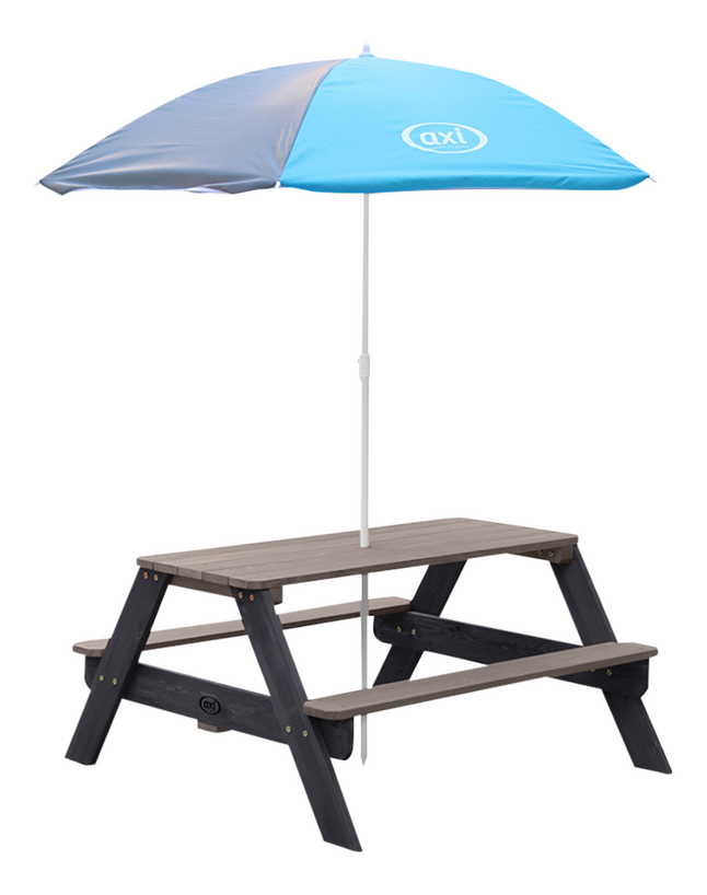AXI table de pique-nique pour enfants Nick avec parasol gris/anthracite
