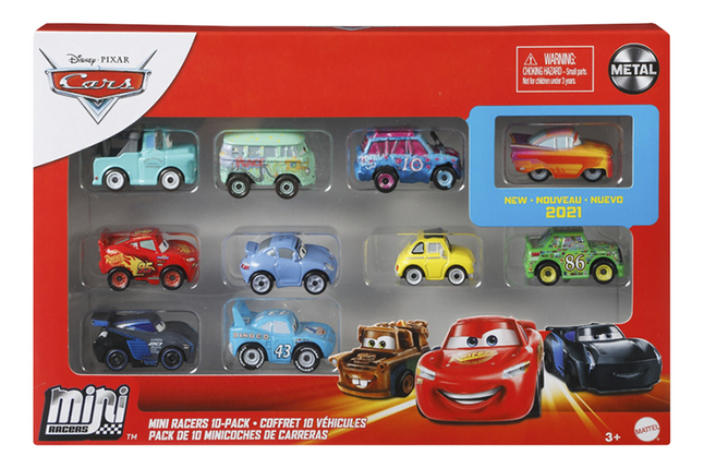Voiture Disney Cars Mini Racers Metal - 10 pièces