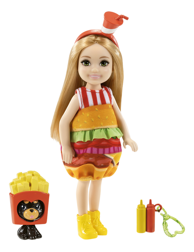 Barbie Club Chelsea verkleedt zich als Fast Food
