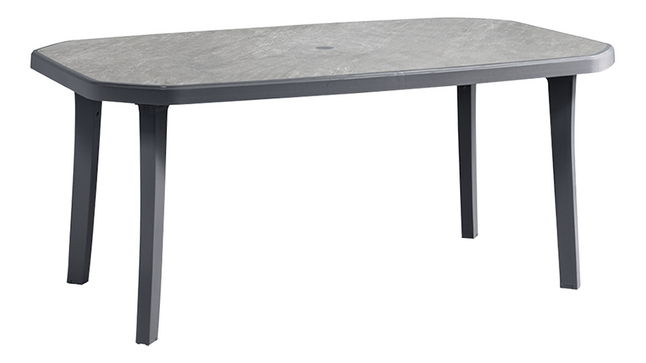 Grosfillex table de jardin Slate Grey L 165 x Lg 100 cm