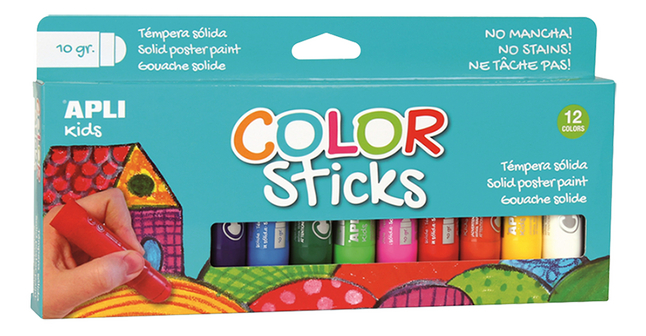 APLI gouache solide Color Sticks - 12 pièces