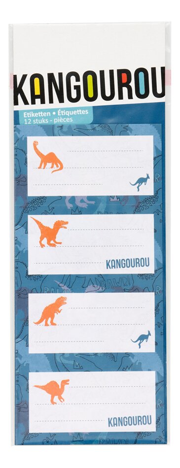 Kangourou étiquette Dino - 12 pièces