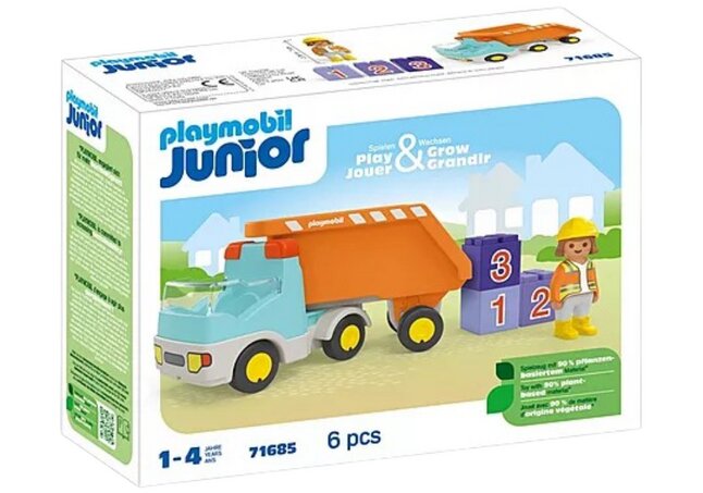 PLAYMOBIL Junior - Kiepwagen constructiespeelgoed 71685