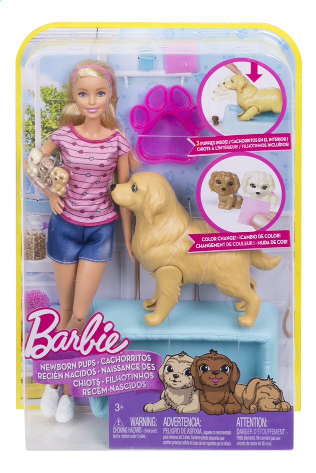 barbie avec chien et chiot