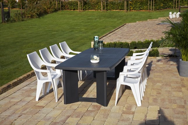 Keter Allibert Table A Rallonge New York Gris Graphite 200 X 105