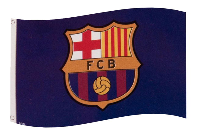 Vlag FC Barcelona met logo