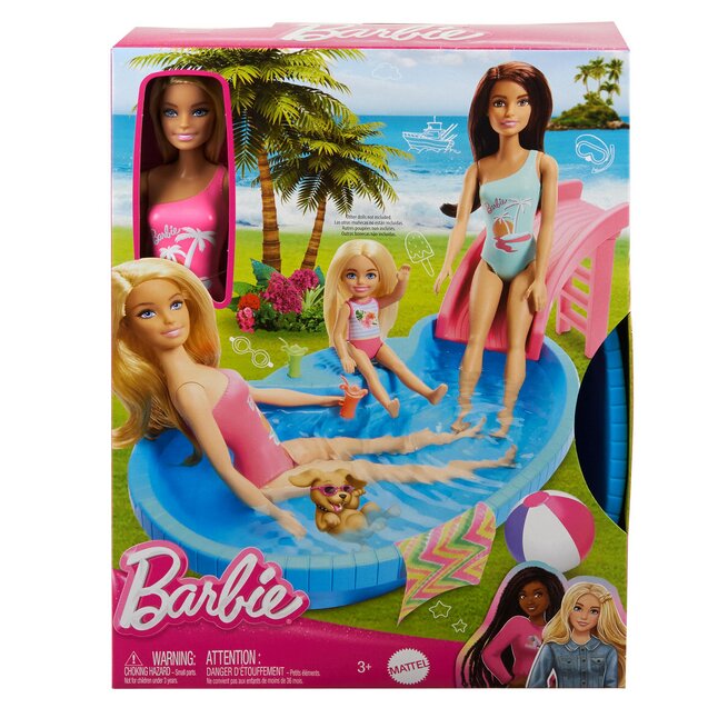 Mattel Speelset Barbie Pool with doll refresh