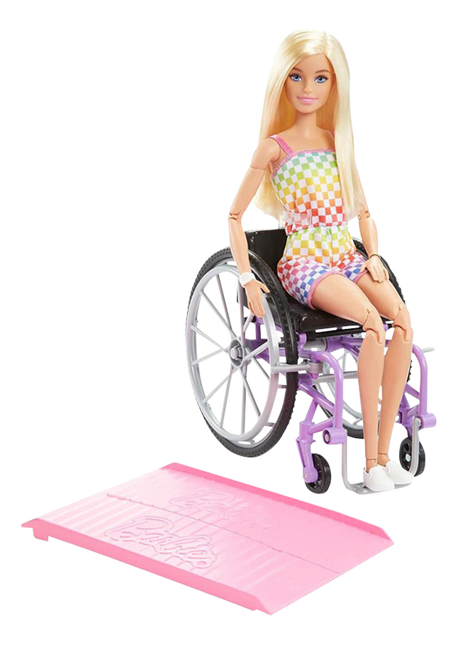 Barbie poupée mannequin Fashionistas fauteuil roulant avec rampe