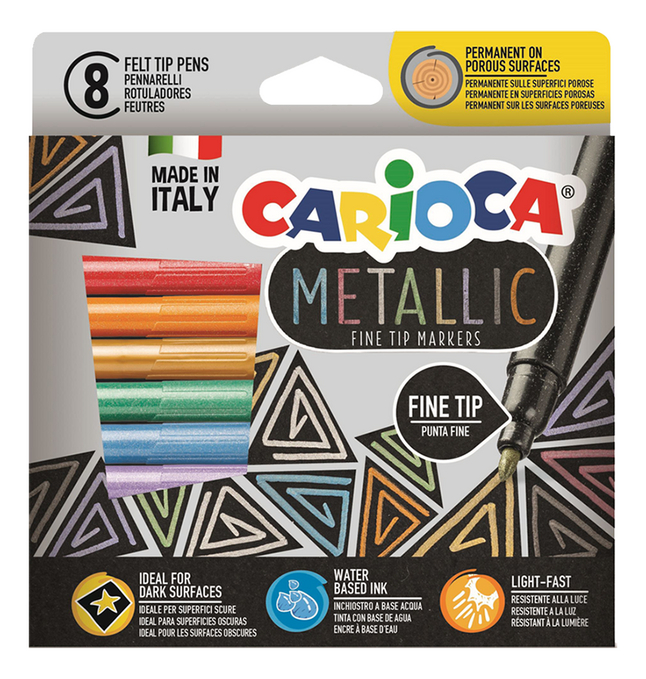 Carioca viltstift Metallic - 8 stuks