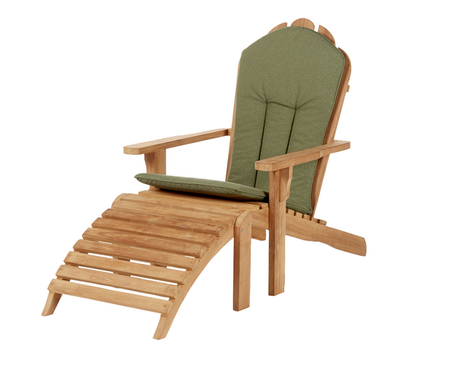 Loungezetel Adirondack teak met voetenbankje Bear Chair