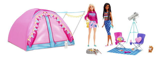 Barbie Let's Go Camping Tente avec 2 poupées