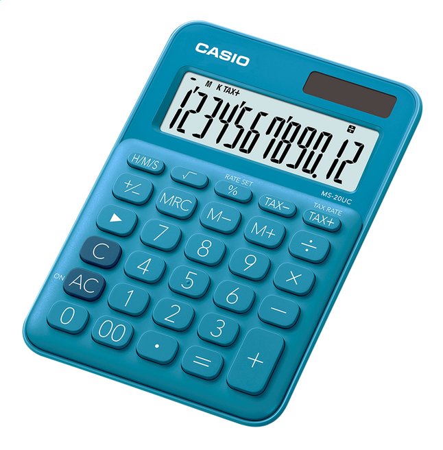 Casio rekenmachine Colorful MS-20UC blauw