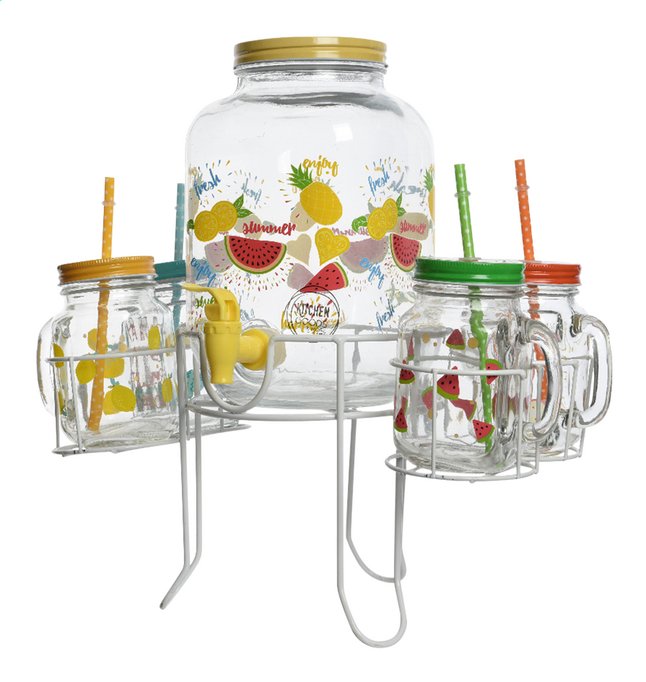 Tapset Met Drankdispenser En 4 Glazen