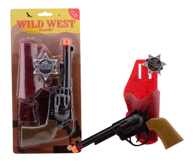 Revolver Wild West Sheriff avec étui et badge