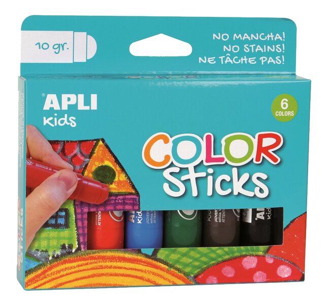 APLI gouache solide Color Sticks - 6 pièces