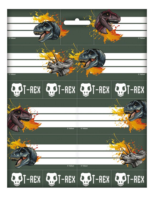 Étiquette T-Rex - 8 pièces